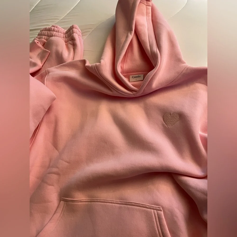 Comfrt Soft Pink Love Hoodie and pants. - Picture 3 of 6